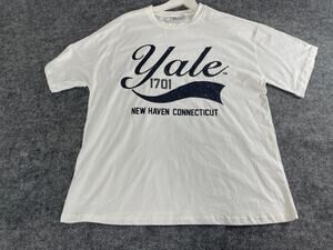 Yale University Shirt Mens Extra Large Connecticut Defect White Short Sleeve N28